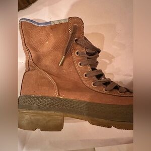 Converse nubuck leather high tops size 9.5